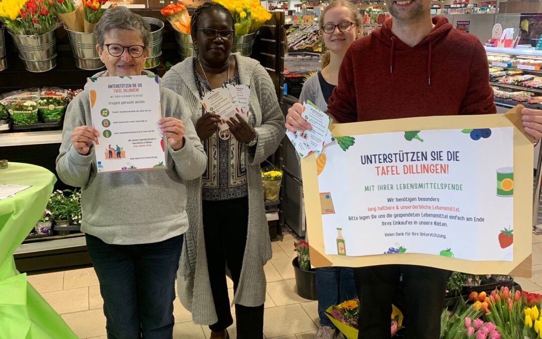 Unterstützung der Tafel in Dillingen beim REWE 29. April 2023